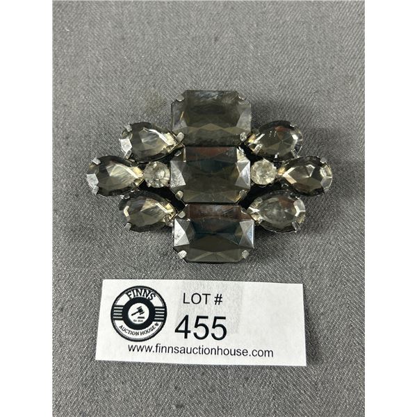 Large Vintage Hand Set Stone Brooch