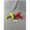 Image 2 : 2 Vintage Toy Planes Red Baron and British byplane 1:72 scale plastic planes