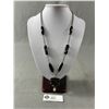 Image 1 : Black Faceted Glass Stones Necklace