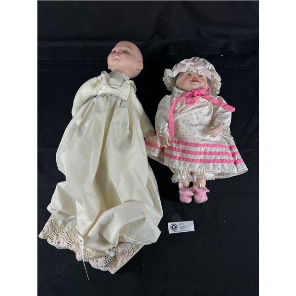 2 Antique Dolls w/ Porcelain Heads, Sugar Lump etc