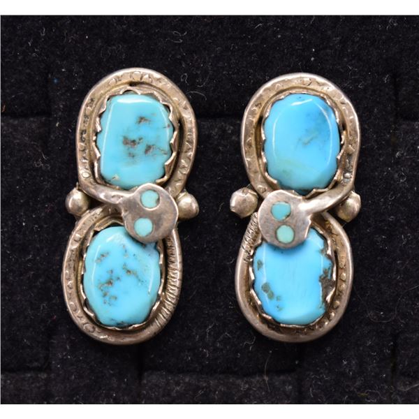 ZUNI SILVER EARRINGS (EFFIE CALAVAZA)