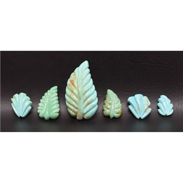 SIX TURQUOISE LEAVES