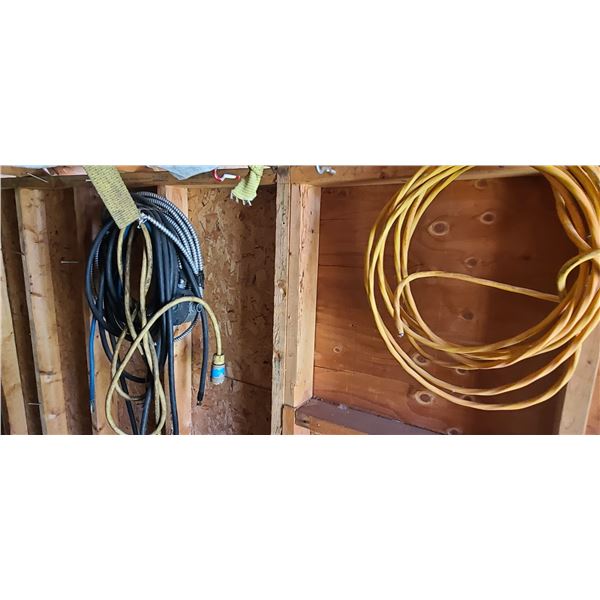 LOT OF ASSORTED CORDS - EXTENSION AND 20'+/- BX CORD