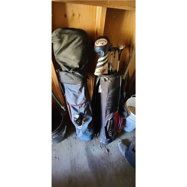 TWO SETS OF GOLF CLUBS AND BAGS