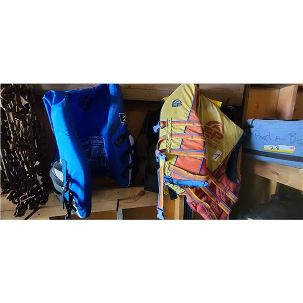 FIVE LIFE JACKETS