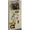 Image 1 : BUCKET WITH BUMPER HOOKS, ASSORTED HOOKS, AND CLEVIS PINS
