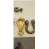 Image 5 : BUCKET WITH BUMPER HOOKS, ASSORTED HOOKS, AND CLEVIS PINS