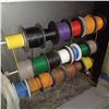 Image 1 : LARGE WIRE STORAGE/ DISPENSING RACK WITH ASSORTED WIRE REELS