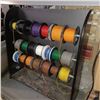 Image 2 : LARGE WIRE STORAGE/ DISPENSING RACK WITH ASSORTED WIRE REELS
