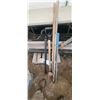Image 9 : ASSORTED GARDEN TOOLS, PICK AXE, SHOVELS IN GARBAGE CAN