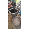 Image 8 : PLASTIC TROUGH, DAMAGED WHEEL BARROW AND GARBAGE CAN