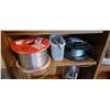 Image 1 : FULL SPOOL OF 1/16" 500FT SNARE WIRE AND PARTIAL SPOOL OF 3/32" AND MISC