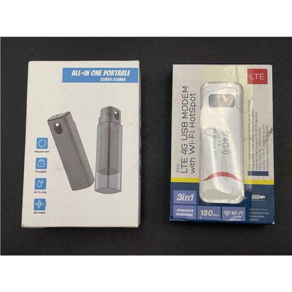 All-In One Portable Screen Cleaner and KTE 4G Modem with Wi-Fi Hotspot