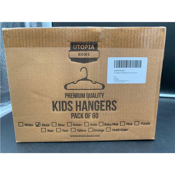 Kids Hangers 60ct, Black