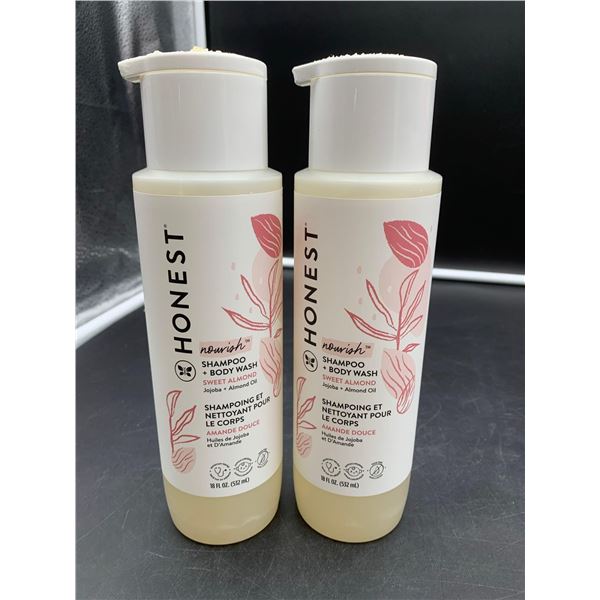 Honest Nourish Shampoo & Body Wash-Sweet Almond (2 x 532ml)
