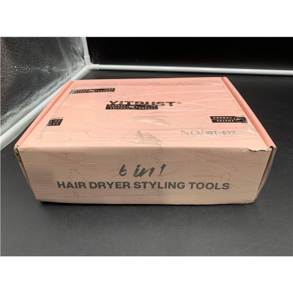 6 in 1 Hair Dryer Brush, 1000W Negative Ionic Hair Dryer Hair Wrap Curling Iron, 3 Temp Blow Dryer B