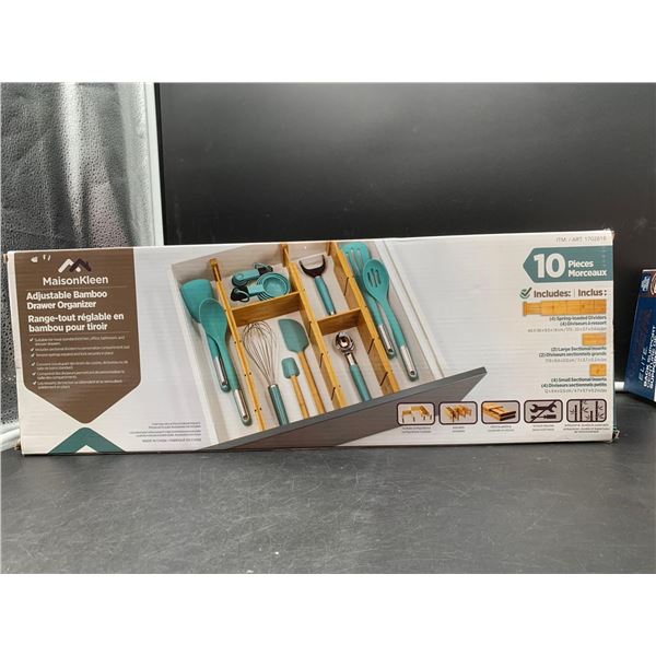 Maison Kleen Adjustable Bamboo Drawer Organizer 10pcs