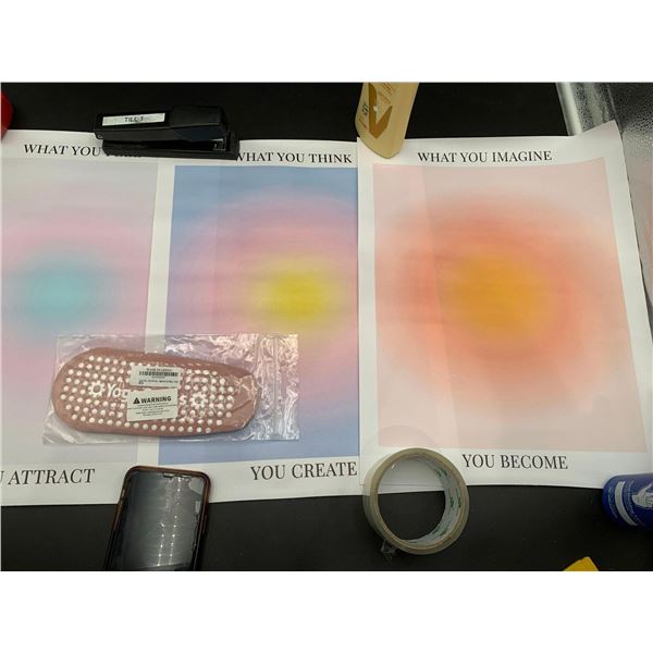 Colourful Abstract Aura Poster and Yoga Socks