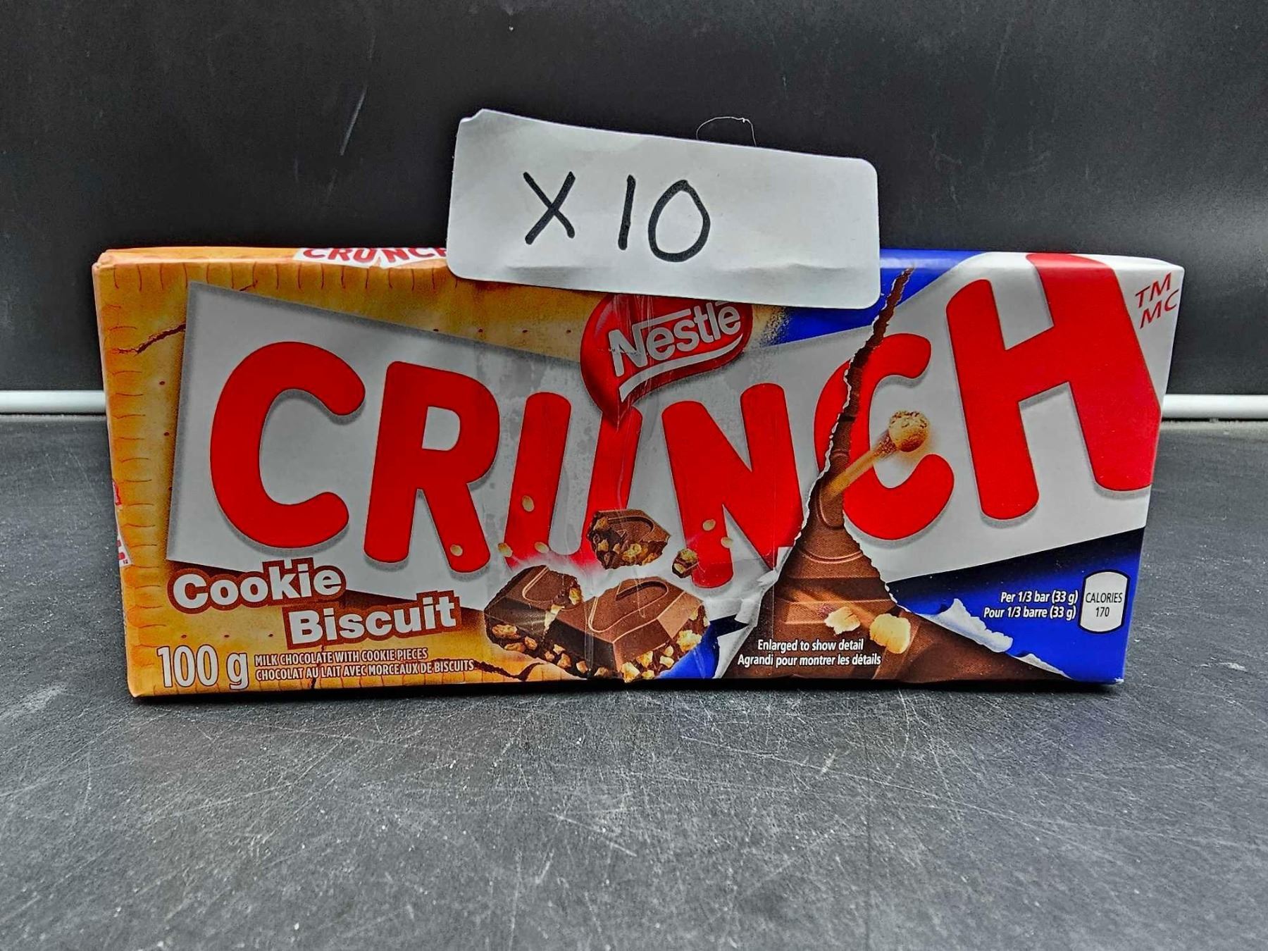 Nestle Crunch Cookie Biscuit Candy Bars (10 x 100g)