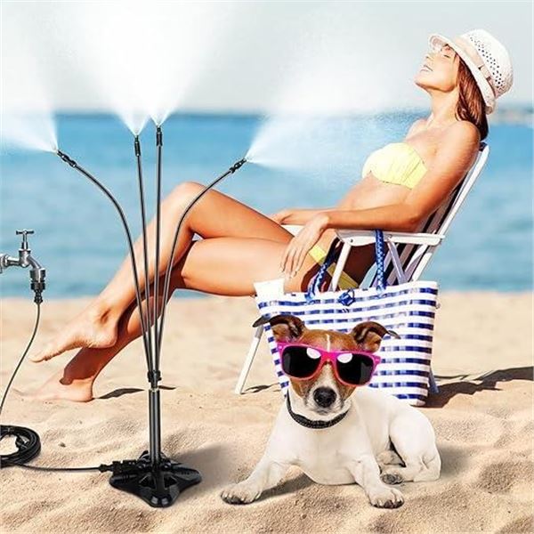 TUEXCIRA Misters for Outside Patio, Upgrade Stand Misting System - Portable Water Mister Fans for Co
