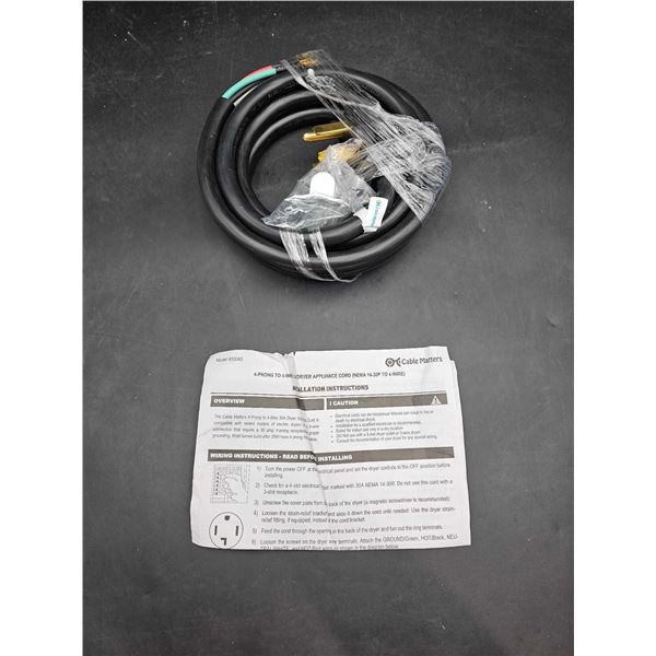 4 Prong to 4 Dryer Appliance Cord