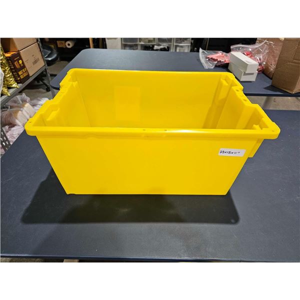 ***1 Per Lot***  23"W x 15" D x 11"T - Nesting & Stacking Heavy Duty Yellow Tote