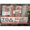 Image 1 : CASE LOT- ZOA Zero Sugar White Peach Naturally Caffeinated Energy Drink 12x355mL