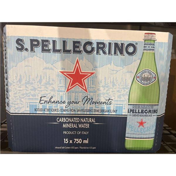 CASE LOT- San Pellegrino Carbonated Natural Mineral Water 15x750mL