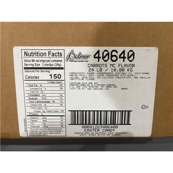 CASE LOT- Palmer Bulk Bag of Chocolate Carrot Bites Easter Candy 24 Lbs