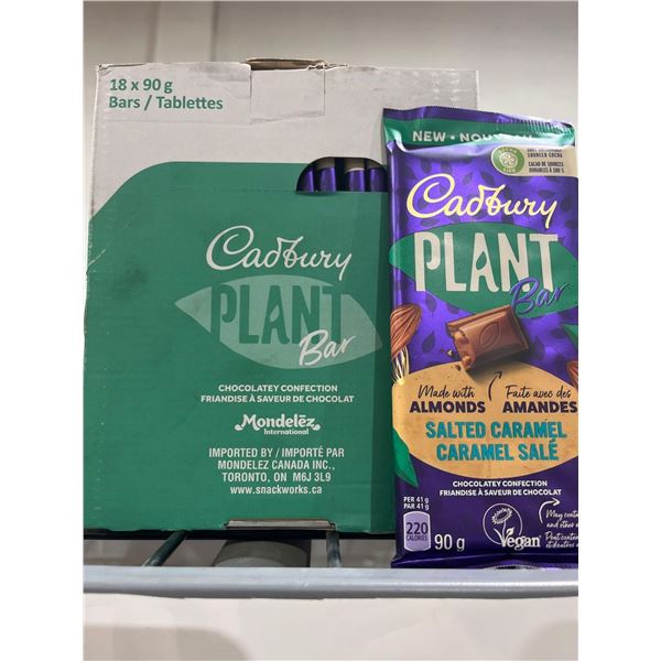 CASE LOT- Cadbury Plant Bar Salted Caramel Chocolate Bars 18x90g
