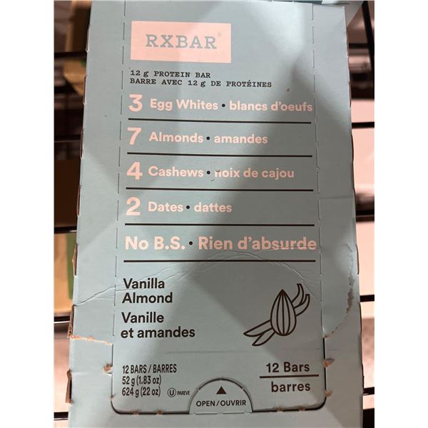 CASE LOT- RXBAR 12g of Protein Bar Vanilla Almond flavor 12x52g