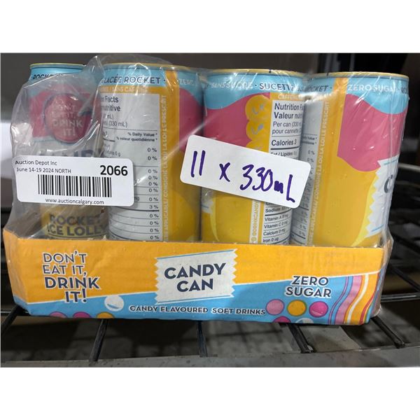 CASE LOT- Candy Can Zero Sugar Rocket Ice Lolly Sparking Beverage 11x330mL