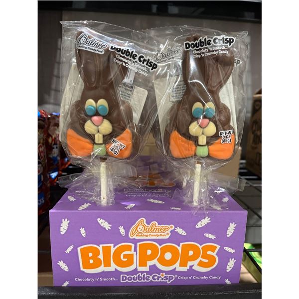 CASE LOT- Palmer Big Pops Double Crisp Chocolate Bunny 18x3oz