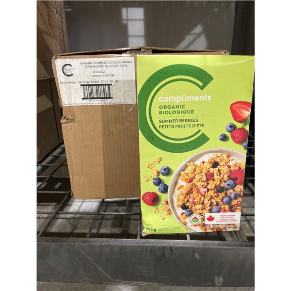 CASE LOT- Compliments Organic Summer Berries Mixed Granola 12x325g