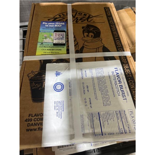 CASE LOT- Flavor Burst Butterscotch Flavored Syrup Concentrate 1 Gallon