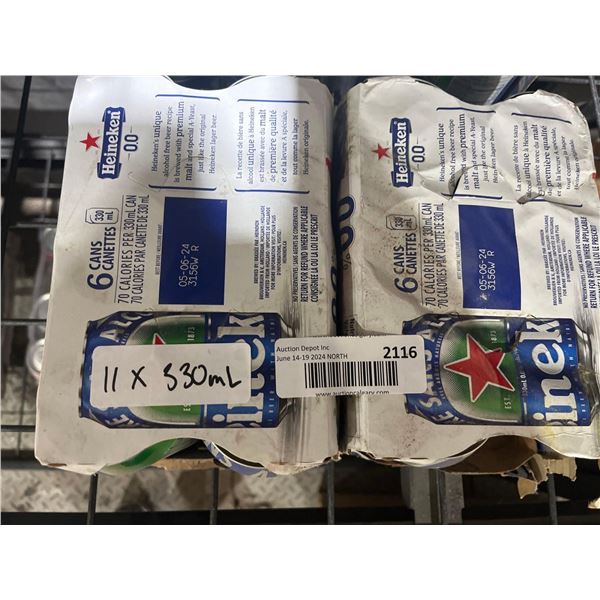 CASE LOT- Heineken 0% Alcohol-Free Beer 11x330mL Cans