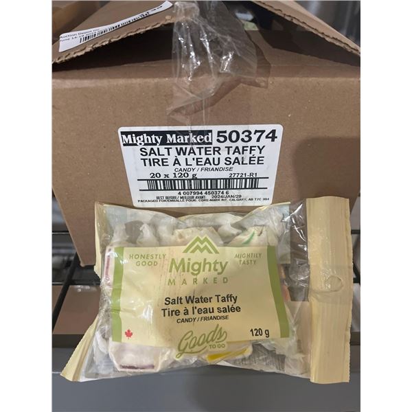 CASE LOT- Might Marked Salt Water Toffee Candy 20 x 120g