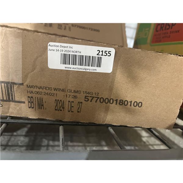 CASE LOT- Maynards Wine Gums Candy 12 x 154g