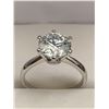 Image 1 : 3.00 CT GRA CERTIFIED VVS D IN COLOR MOISSANITE SET IN 6 CLAW HEAD THAT IS IN A STERLING SILVER RING