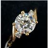 Image 2 : 10K Yellow Gold  Diamond (1.5Ct,Si.Ef) Natural Diamond(0.09ct) Ring (~Size 6.5)(~weight 2.6g), Made 