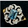 Image 2 : 10K Yellow Gold Blue  Diamond 1+0.08Ct Ring (~Size 5.5) (~weight 2.8g), Appraised Retail $8300