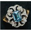 Image 4 : 10K Yellow Gold Blue  Diamond 1+0.08Ct Ring (~Size 5.5) (~weight 2.8g), Appraised Retail $8300