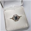 Image 5 : 10K Yellow Gold Blue  Diamond 1+0.08Ct Ring (~Size 5.5) (~weight 2.8g), Appraised Retail $8300