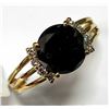 Image 2 : 10K Yellow Gold Black Diamond(1.7ct) Natural Diamond(0.1ct) Ring (~Size 6.5) (~weight 2.09g), Made i
