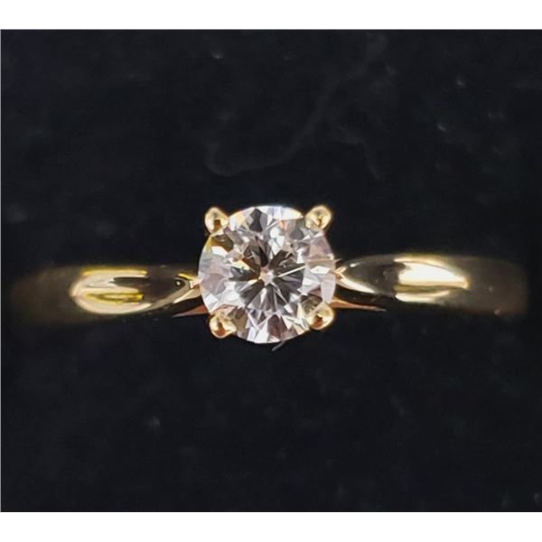 10K Yellow Gold Diamond (0.26Ct,Vs,Fg) Ring (~Size 6) (~weight 1.4g), Appraised Retail $1500