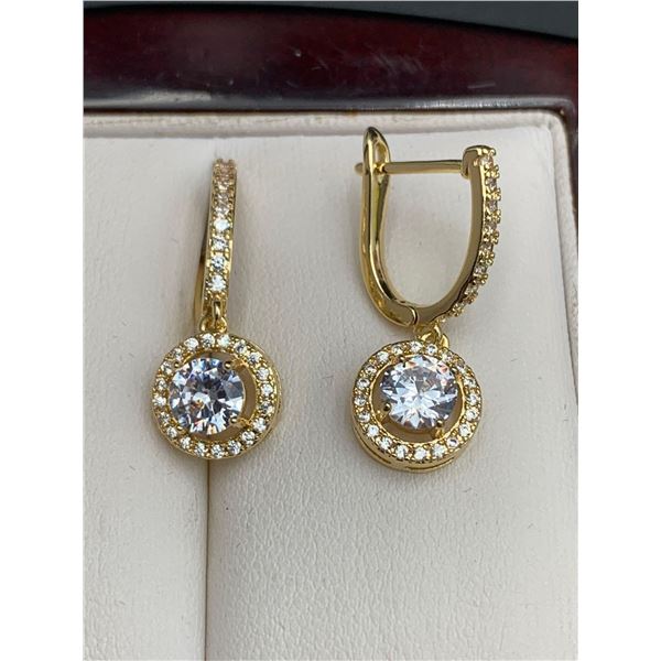 Ladies 14k GP Multi Stone .50 Carat Solitaires Earring Set