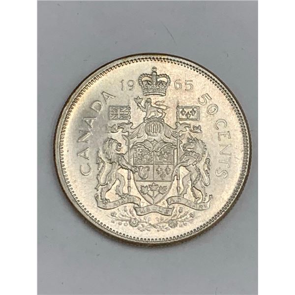 Canada 1965 Silver Half Dollar