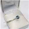 Image 4 : 14K White Gold Lab Blue & Natural Diamond 1.6+0.06Ct Ring (~Size 6.5) APPRAISED $6100.00