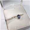 Image 4 : 10K Yellow Gold Natural Tanzanite(1ct) Diamond(0.05ct) Ring (~Size 6.5) (~weight 2g), Made in Canada