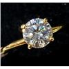Image 1 : 10K Yellow Gold Moissanite 1ct Ring (~Size 6.5) (~weight 2.33g), Made in Canada, Appraised Retail $1